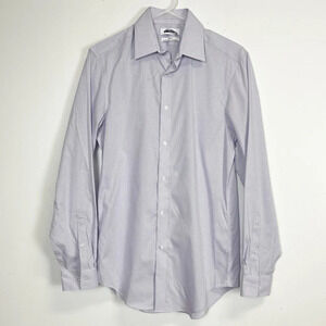 NEW Calvin Klein Shirt Mens Small Purple Plaid Steel + Long Sleeve Button Up
